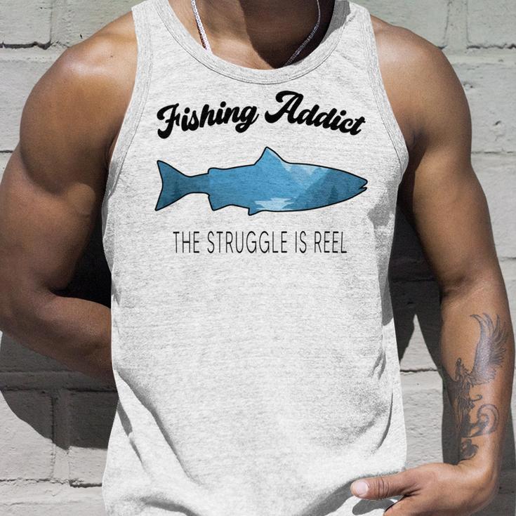 Fishing Lovers Fishing Addict The Struggle Is Reel Unisex Tank Top Gifts for Him