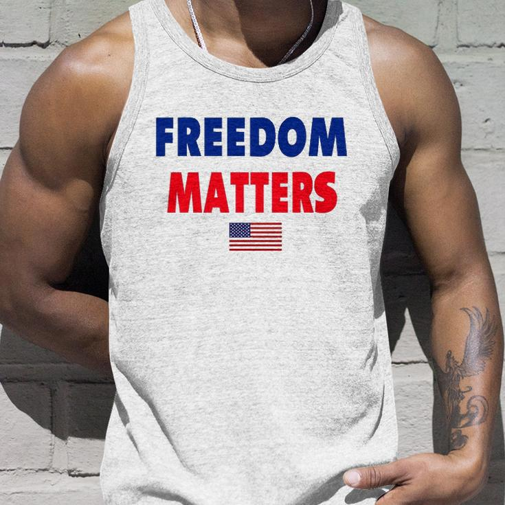 Freedom Matters American Flag Patriotic Unisex Tank Top Gifts for Him