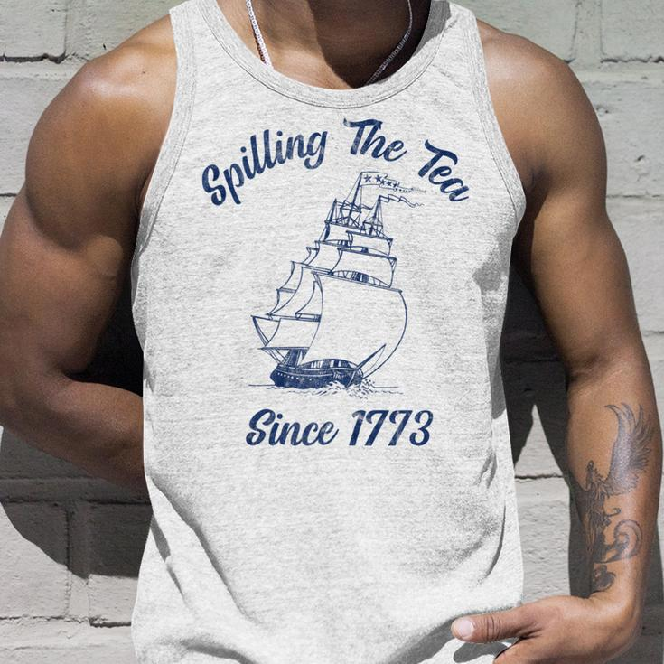 Fun 4Th Of July Spilling The Tea Since 1773 History Teacher Unisex Tank Top Gifts for Him