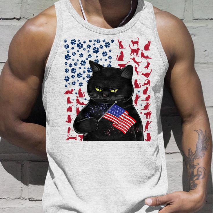 Funny Black Cat Independence Flag 633 Shirt Unisex Tank Top Gifts for Him