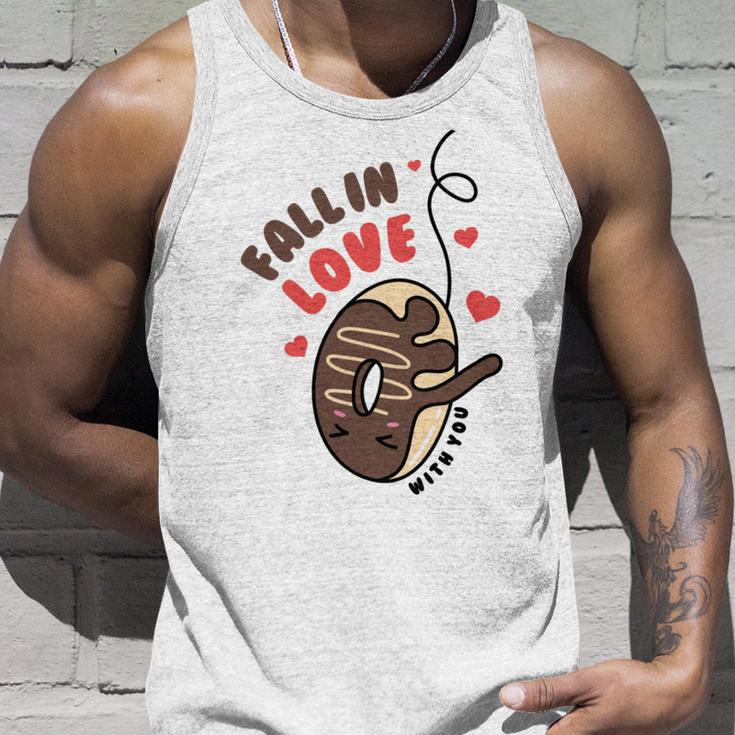 Funny Donut Fall In Love Unisex Tank Top Gifts for Him