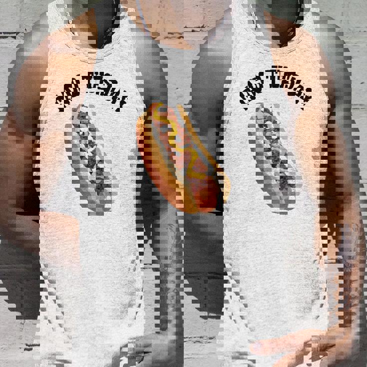 Funny Hilarious Fun Taco Tuesday Hotdog Hot Dog Unisex Tank Top Gifts for Him Funny Hilarious Fun Taco Tuesday Hotdog Hot Dog Unisex Tank Top Gifts for Him