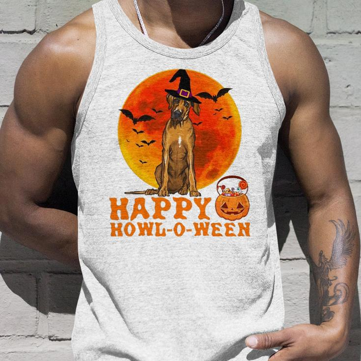 Funny Rhodesian Ridgeback Dog Halloween Happy Howl-O-Ween Unisex Tank Top Gifts for Him