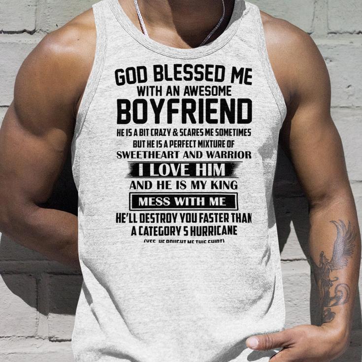 God Blessed Me With An Awesome Boyfriend Unisex Tank Top Gifts for Him