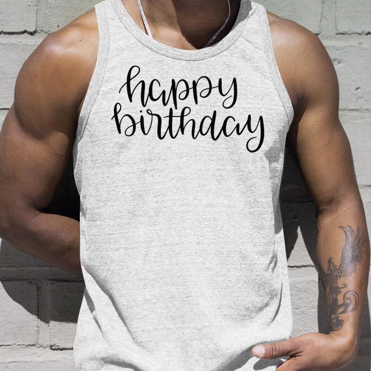 Happy Birthday Text Design Unisex Tank Top Gifts for Him