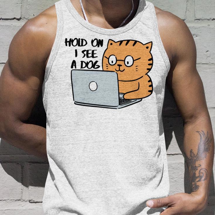 Hold On I See A Dog Unisex Tank Top Gifts for Him