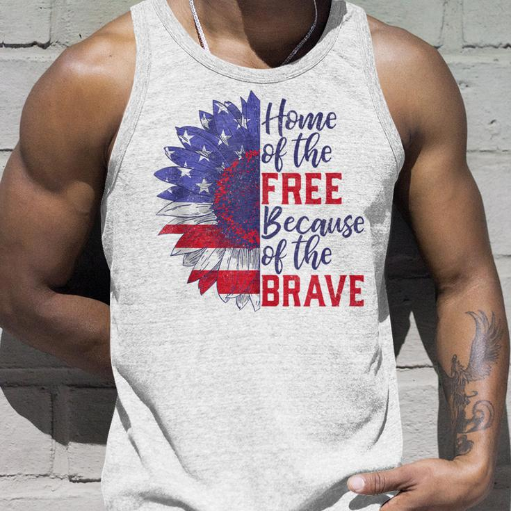 Home Of The Free Because Of The Brave Sunflower 4Th Of July Unisex Tank Top Gifts for Him