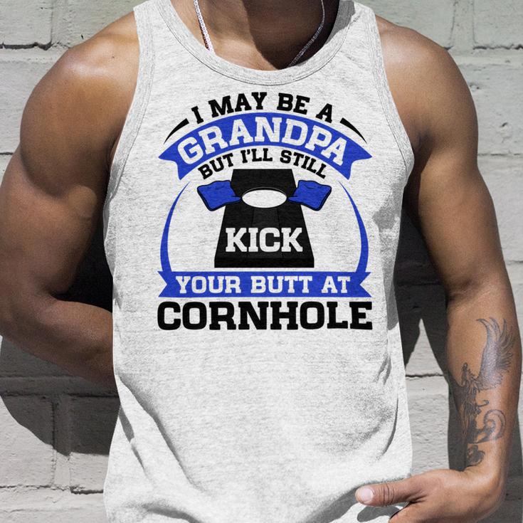 I May Be A Grandpa But Ill Still Kick Your Butt A Cornhole Unisex Tank Top Gifts for Him