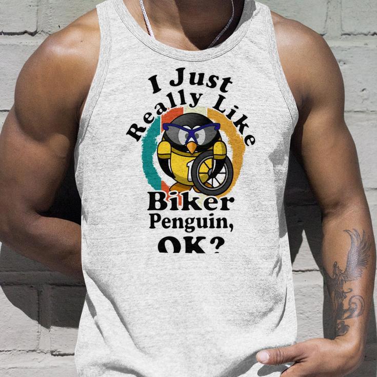 I Really Like Biker Penguin Ok Unisex Tank Top Gifts for Him