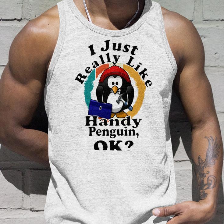 I Really Like Handy Penguin Ok Unisex Tank Top Gifts for Him