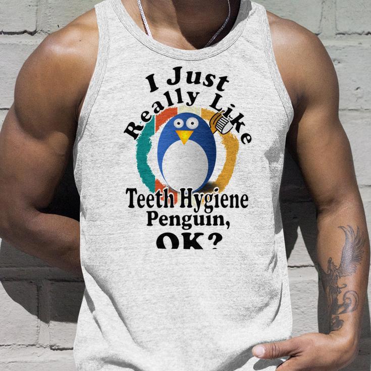 I Really Like Teeth Hygiene Penguin Ok Unisex Tank Top Gifts for Him