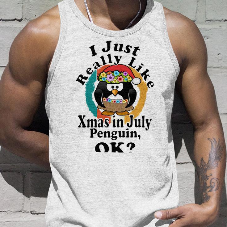 I Really Like Xmas In July Penguin Ok Unisex Tank Top Gifts for Him