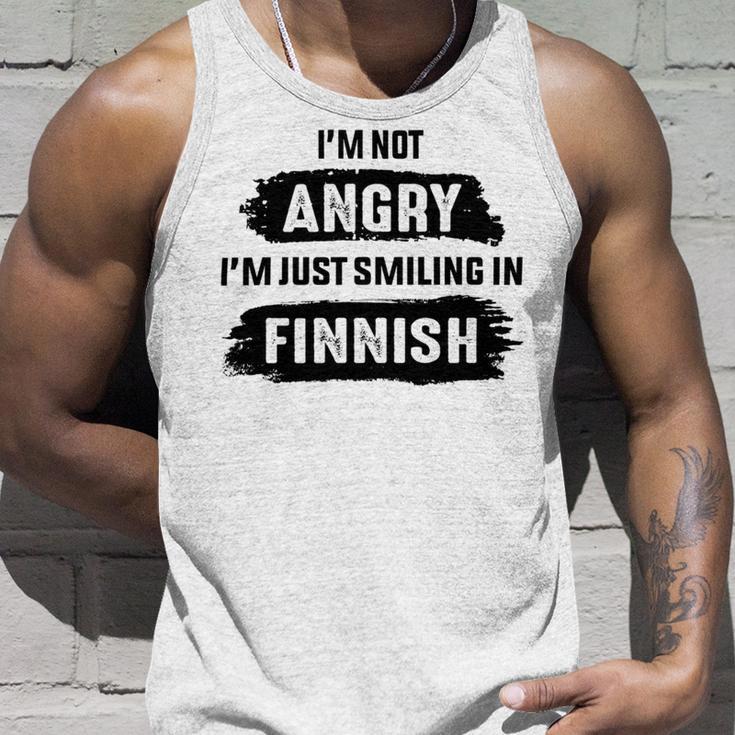 Im Not Angry Im Just Smiling In Finnish Unisex Tank Top Gifts for Him