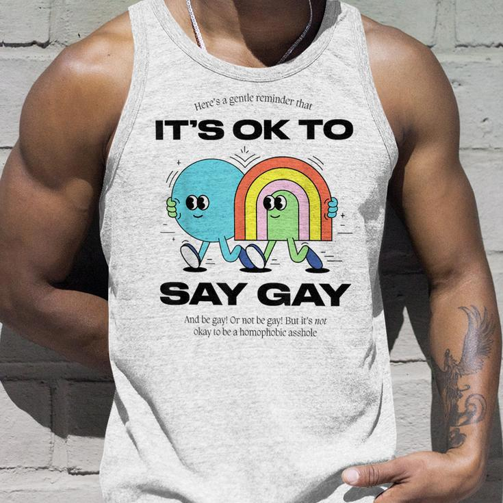 Its Ok To Say Gay Florida Lgbt Gay Pride Protect Trans Kids Tank Top Gifts for Him