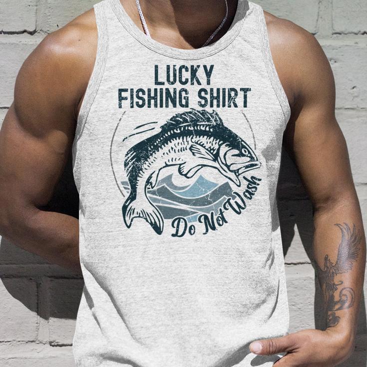 Lucky Fishing Shirt Do Not Wash Fisherman Dad Blue Unisex Tank Top Gifts for Him