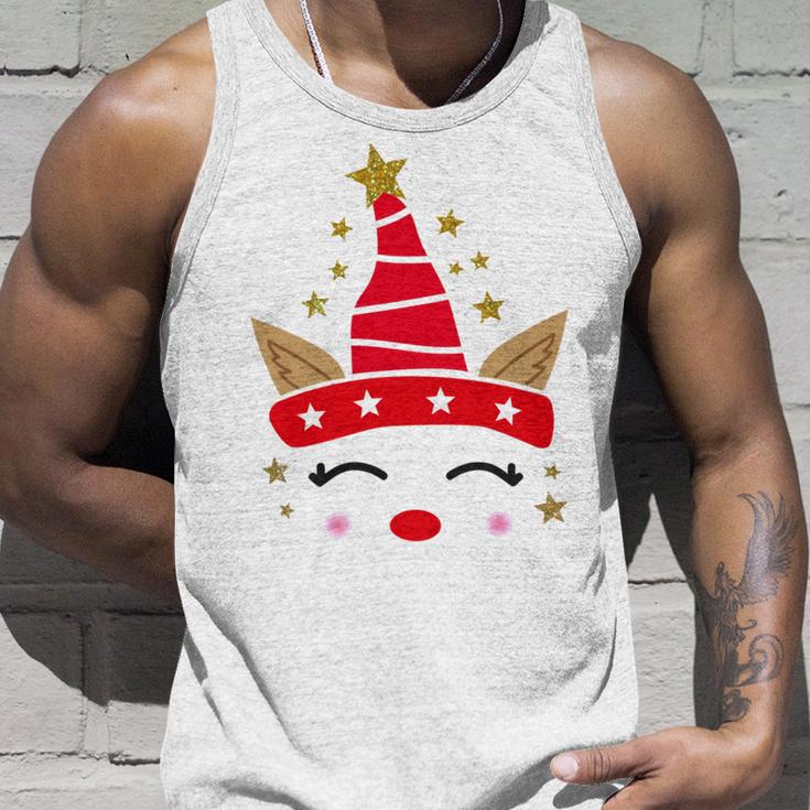 New Christmas Unicorn Face Santicorn Cute Unisex Tank Top Gifts for Him