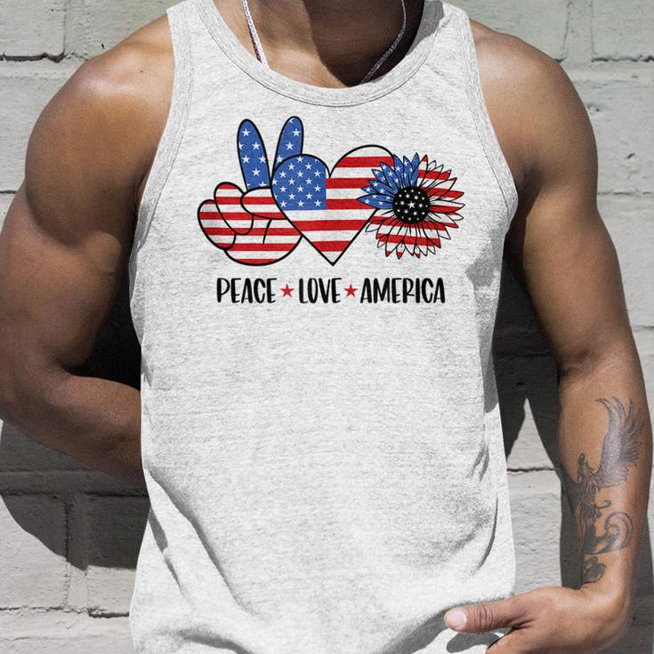Patriotic 4Th Of July Peace Love America Unisex Tank Top Gifts for Him