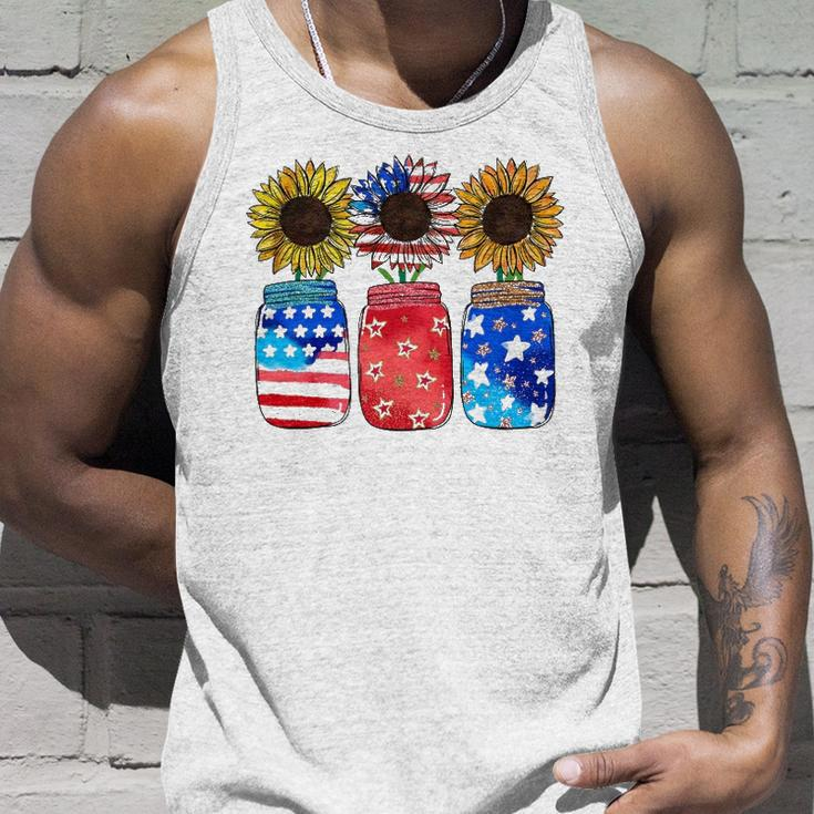 Patriotic Jar Sunflower American Flag Funny 4Th Of July Unisex Tank Top Gifts for Him
