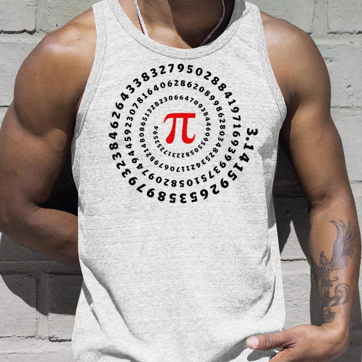 Pi Π Spiral Science Mathematics Math Irrational Number Sequence Unisex Tank Top Gifts for Him