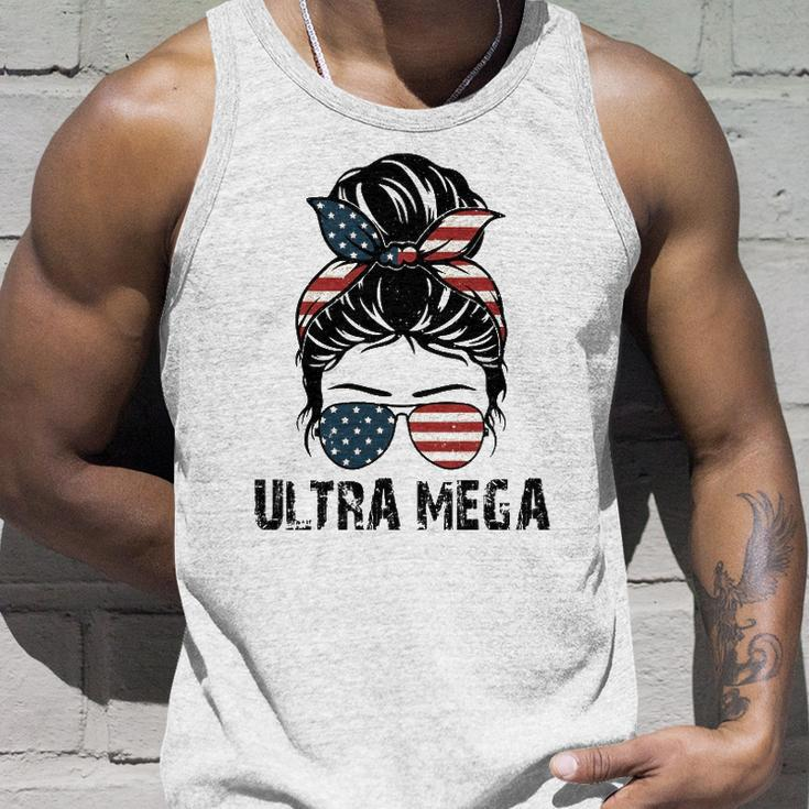 Pro Trump Ultra Maga Messy Bun Vintage Usa Flag Unisex Tank Top Gifts for Him