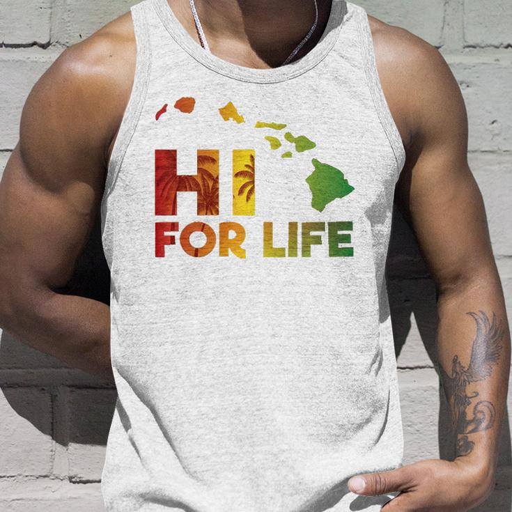 Rasta Colored Hi For Life Hawaii Palm Tree Tee Unisex Tank Top Gifts for Him