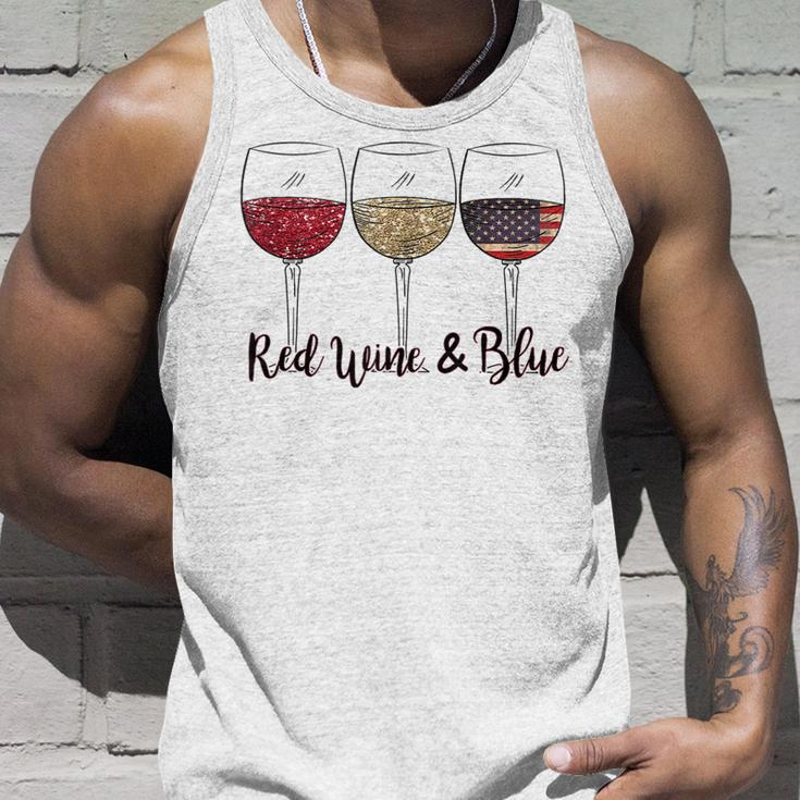 Red Wine & Blue 4Th Of July Wine Red White Blue Wine Glasses V2 Tank Top Gifts for Him