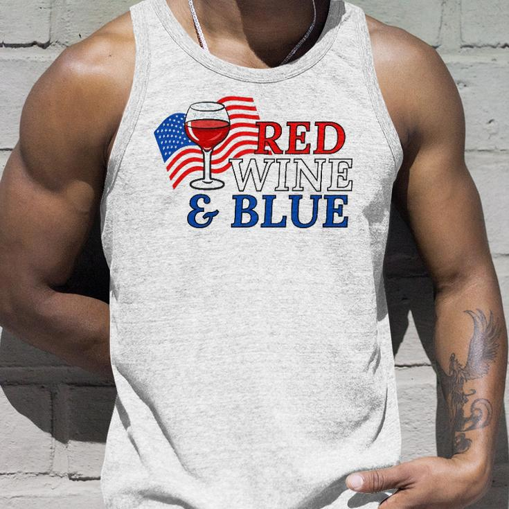 Red Wine & Blue Us Flag 4Th Of July Unisex Tank Top Gifts for Him