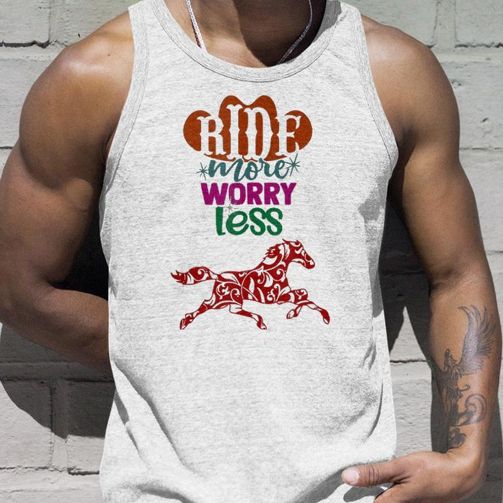 Ride More Worry Less Horse Quote Inspirational Motivational Unisex Tank Top Gifts for Him