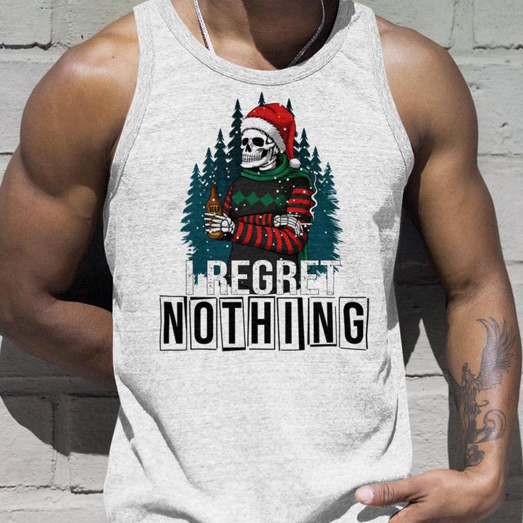 Skeleton Santa I Regret Nothing Christmas Unisex Tank Top Gifts for Him