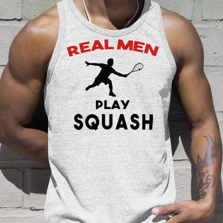 Squash Men Sport Awesome Idea Real Men Play Squash Unisex Tank Top Gifts for Him