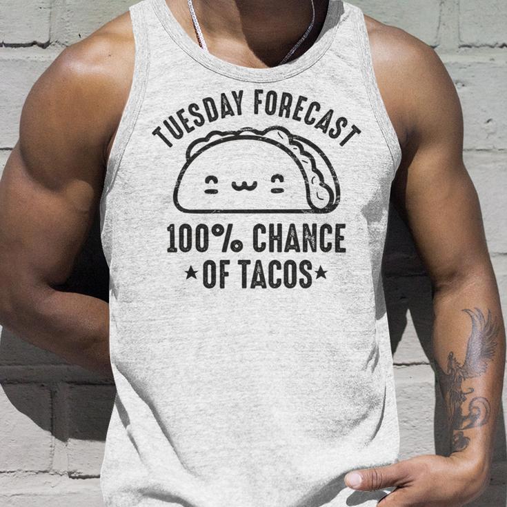 Tasty Taco Tuesday Forecast 100 Chance Of Tacos Unisex Tank Top Gifts for Him