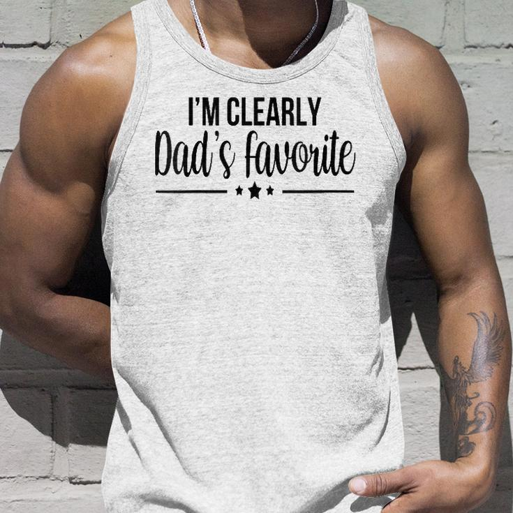 Womens Im Clearly Dads Favorite Son Daughter Funny Cute Unisex Tank Top Gifts for Him