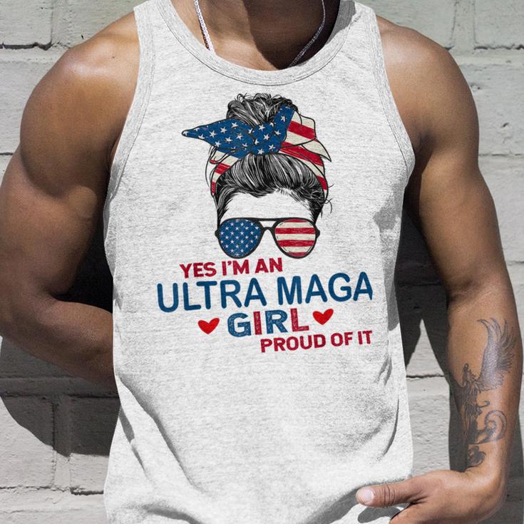 Yes Im An Ultra Maga Girl Proud Of It Usa Flag Messy Unisex Tank Top Gifts for Him