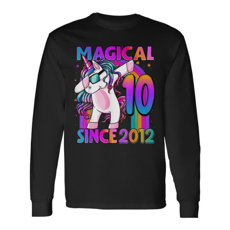 10 Year Old Unicorn Dabbing 10Th Birthday Girl Unicorn Party V2 Long Sleeve T-Shirt Gifts ideas