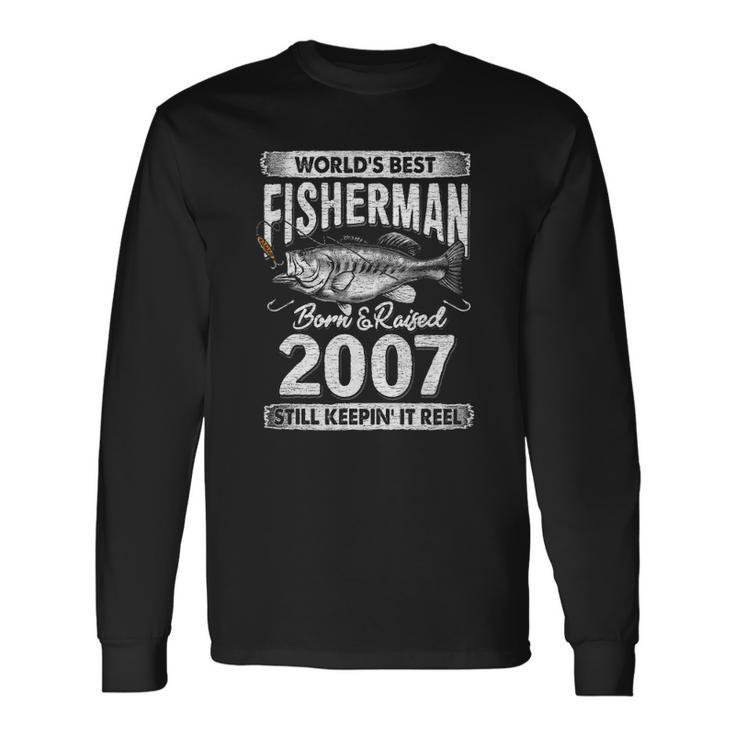 15 Years Old Fisherman Born In 2007 Fisherman 15Th Birthday Long Sleeve T-Shirt T-Shirt