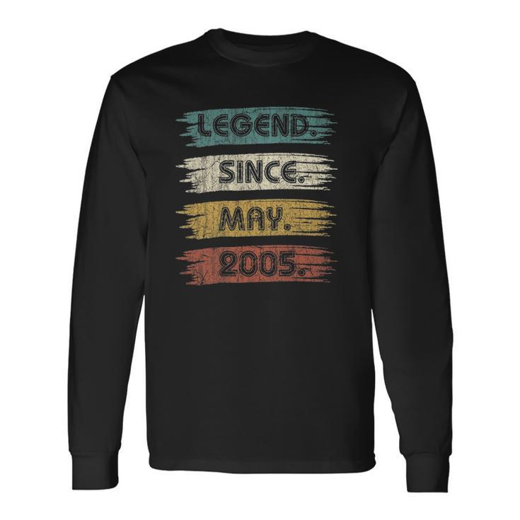 17 Years Old Legend Since May 2005 17Th Birthday Long Sleeve T-Shirt