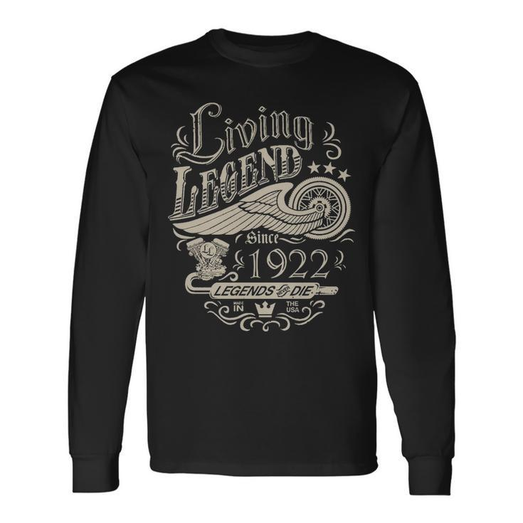 1922 Birthday Living Legend Since 1922 Long Sleeve T-Shirt