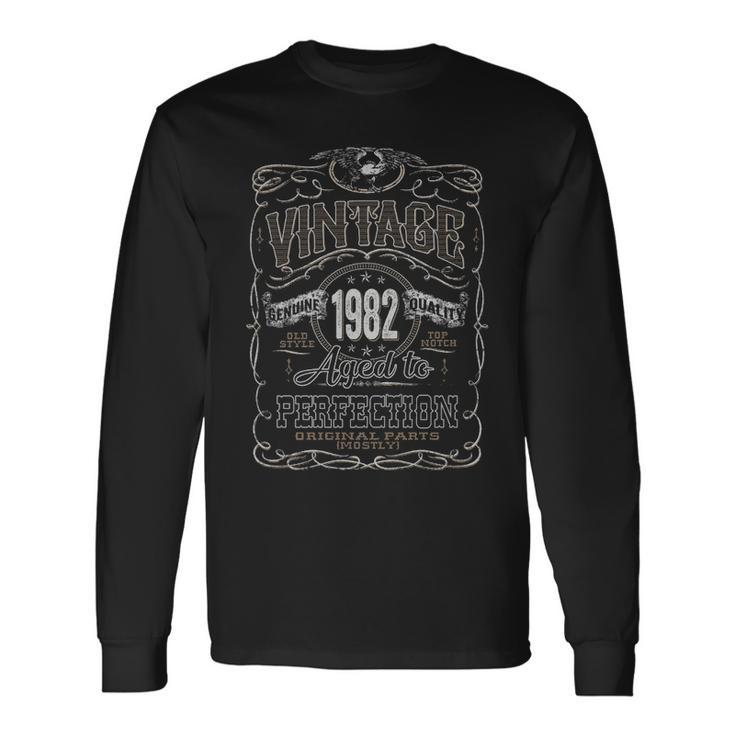 1982 Birthday Vintage 1982 Aged To Perfection Long Sleeve T-Shirt