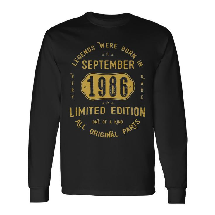 1986 September Birthday 1986 September Limited Edition Long Sleeve T-Shirt Gifts ideas