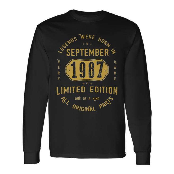 1987 September Birthday 1987 September Limited Edition Long Sleeve T-Shirt