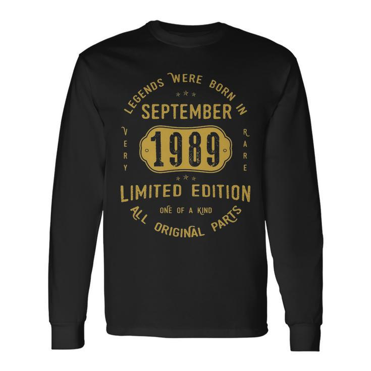1989 September Birthday 1989 September Limited Edition Long Sleeve T-Shirt