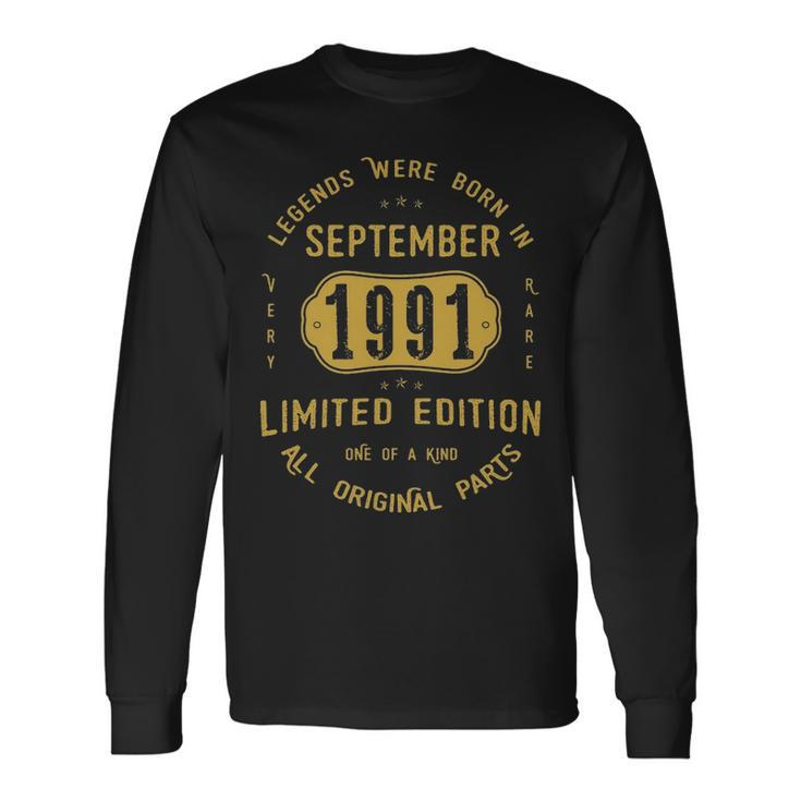 1991 September Birthday 1991 September Limited Edition Long Sleeve T-Shirt