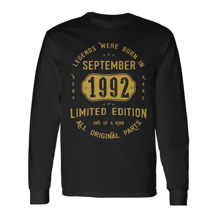 1992 September Birthday 1992 September Limited Edition Long Sleeve T-Shirt
