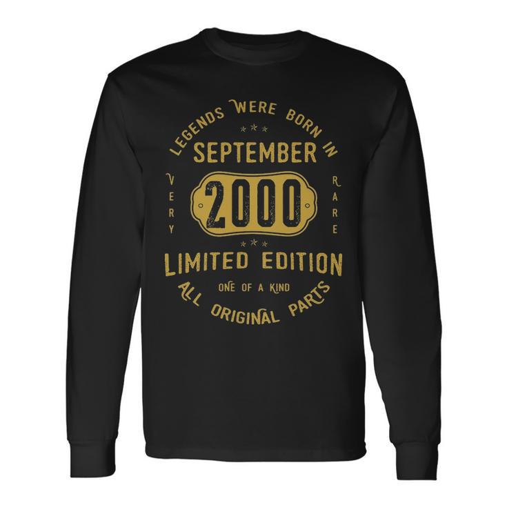 2000 September Birthday 2000 September Limited Edition Long Sleeve T-Shirt Gifts ideas