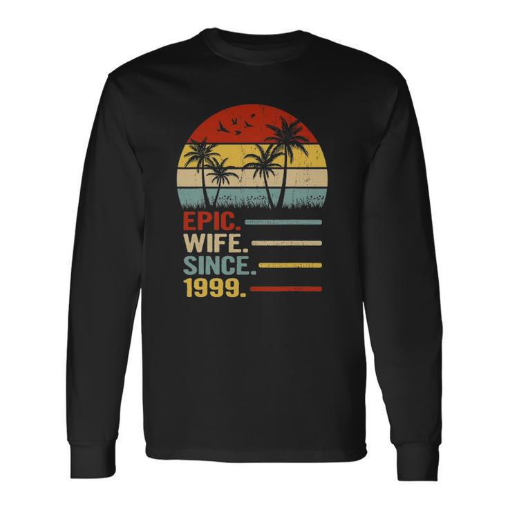 22Nd Wedding Anniversary For Her Retro Epic Wife Since 1999 Married Couples Long Sleeve T-Shirt T-Shirt