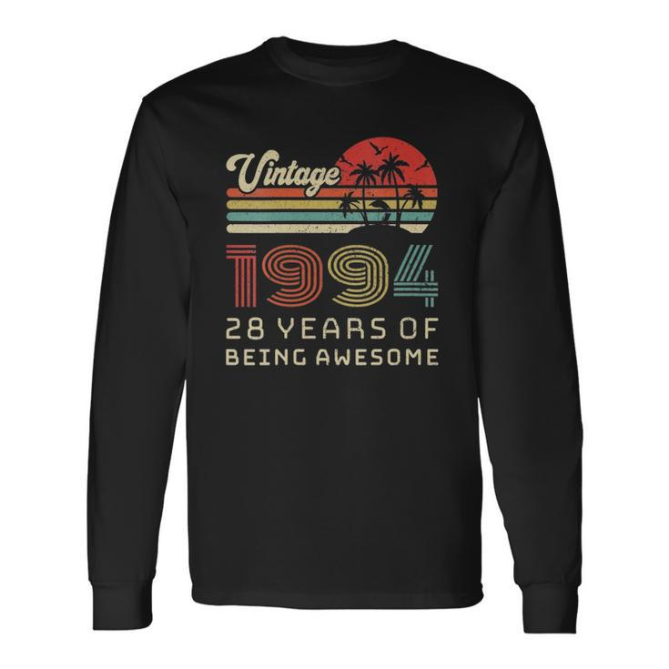28 Years Old Birthday Vintage 1994 28Th Birthday Long Sleeve T-Shirt T-Shirt