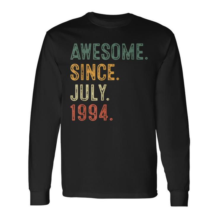 28 Yr Old 28Th Birthday Decorations Awesome Since July 1994 Long Sleeve T-Shirt