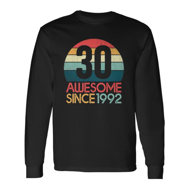 30Th Birthday Vintage Retro 30 Years Old Awesome Since 1992 Long Sleeve T-Shirt T-Shirt