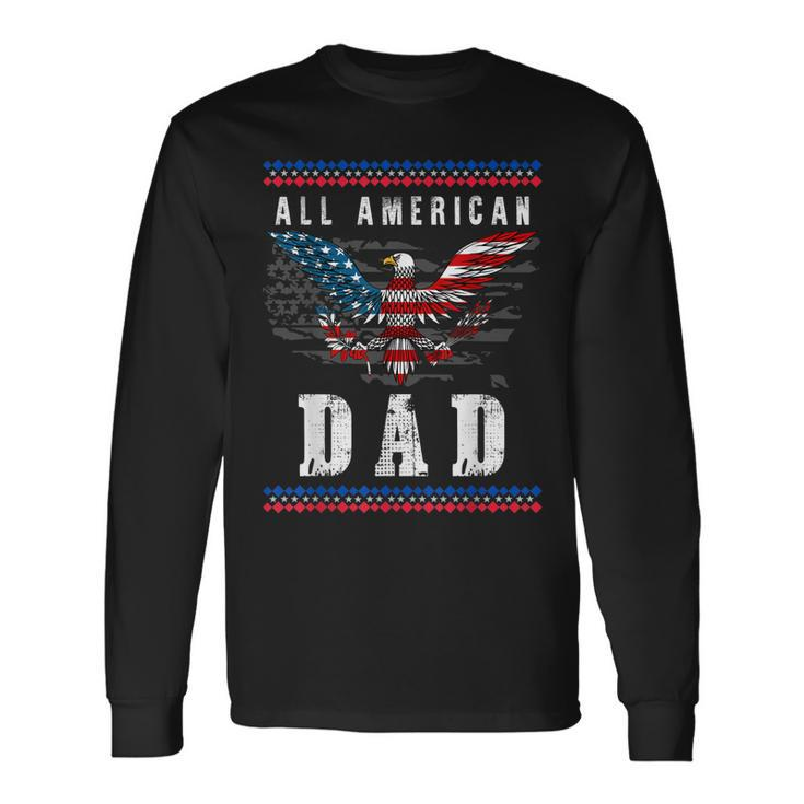 4Th Of July American Flag Dad Long Sleeve T-Shirt