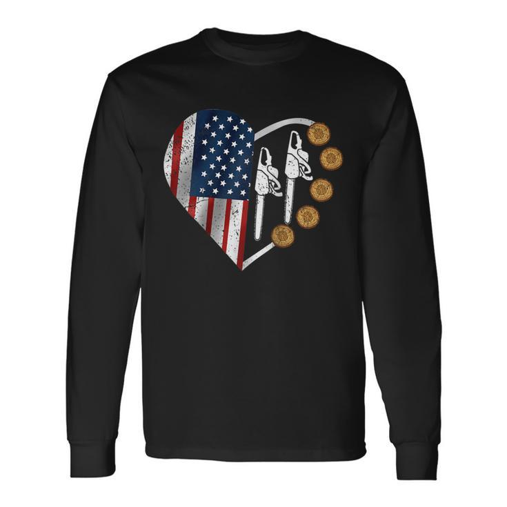 4Th Of July Arborist Men Tree Climber Dad Chainsaw Long Sleeve T-Shirt